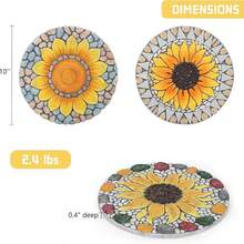 3 Pack Sunflower Stepping Stone, 10 Inch Decorative Garden Step Stone For Yard, Patio, Garden, Walkway, Outdoor And Indoor Home Decor - Hoa hướng dương - Xem 7
