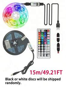 1 pieza Tira de luz LED inteligente, cinta de luz RGB de alta calidad 5050 que cambia de color, control por aplicación, control remoto de 44 teclas, sincronización con música, adecuado para decoración del hogar, dormitorio, cocina, TV, fiesta de vacaciones, Navidad - Luz multicolor - Ver 13