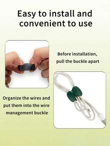 15pcs Black Cable Organizer Clips, Minimalist Multi-Function Wire Winder Clips For Earphones, Chargers, Data Cables - Black - View 5