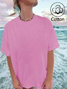 「J'AIME PAS LES GENS」豹紋字母印花，女式寬鬆T卹，夏季上衣，K-Pop戰士系列，純棉上衣，女裝服飾，女式夏裝，針織服飾，派對裝束，大碼女裝，大碼女式圓領寬鬆上衣，閨蜜裝，度假服飾，休閒運動裝，優雅上衣，女士運動裝,頂部女裝，促銷女裝，男女同款，青少年裝、基本款T卹，夏季女裝，柔軟舒適，Y2K風格,夏季、情人節、狂歡節、聚會、海灘、婚禮、外出活動、優雅、度假、休閒、奢華、千禧年、亮片、豹紋、圓點圖案、圖形、花卉、迷彩 - 粉色 - 查看 4