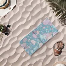 1pc Printed Quick-Dry, Anti-Sand, Lightweight Super Soft Fiber Beach Towel, Knitted Fabric, Modern Style, Polyester, Suitable For Travel, Pool, Camping - A - View 5