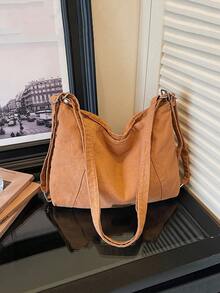 Retro Washed Canvas Bag, Single Shoulder And Dual Shoulder Multifunctional Crossbody Bag, With A Lazy And Relaxed Design - Multicolor - View 9