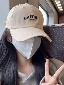 1PC Women's Spring/Summer Unisex Baseball Cap, Sun Protection Hat With Letter Design, Adjustable Outdoor Sports Hat,Beach,Vacation - A - View 7
