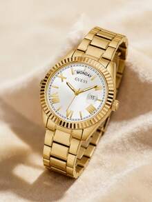 Guess Women's Quartz Watch, Quartz Movement, Stainless Steel Strap, Stainless Steel Case, Suitable For Daily Wear, Gatherings And Other Occasions GW0308L2 GW0308L5 - White + Gold Strap - View 5