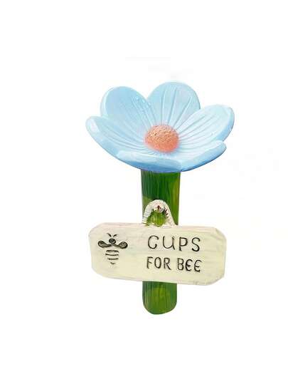 Flower-Shaped Ceramic Bee Watering Station Hummingbird Feeder With Floral Design Outdoor Pollinator Water Bowl With Textured Center Bee Pollinator Feeder Water Cup