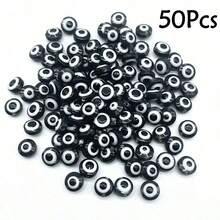 50/80/120顆 8mm 彩色樹脂惡魔之眼珠子－扁圓形，附瞳孔細節，適合DIY珠寶與手工藝，鮮豔多色 - 彩色 - 查看 14
