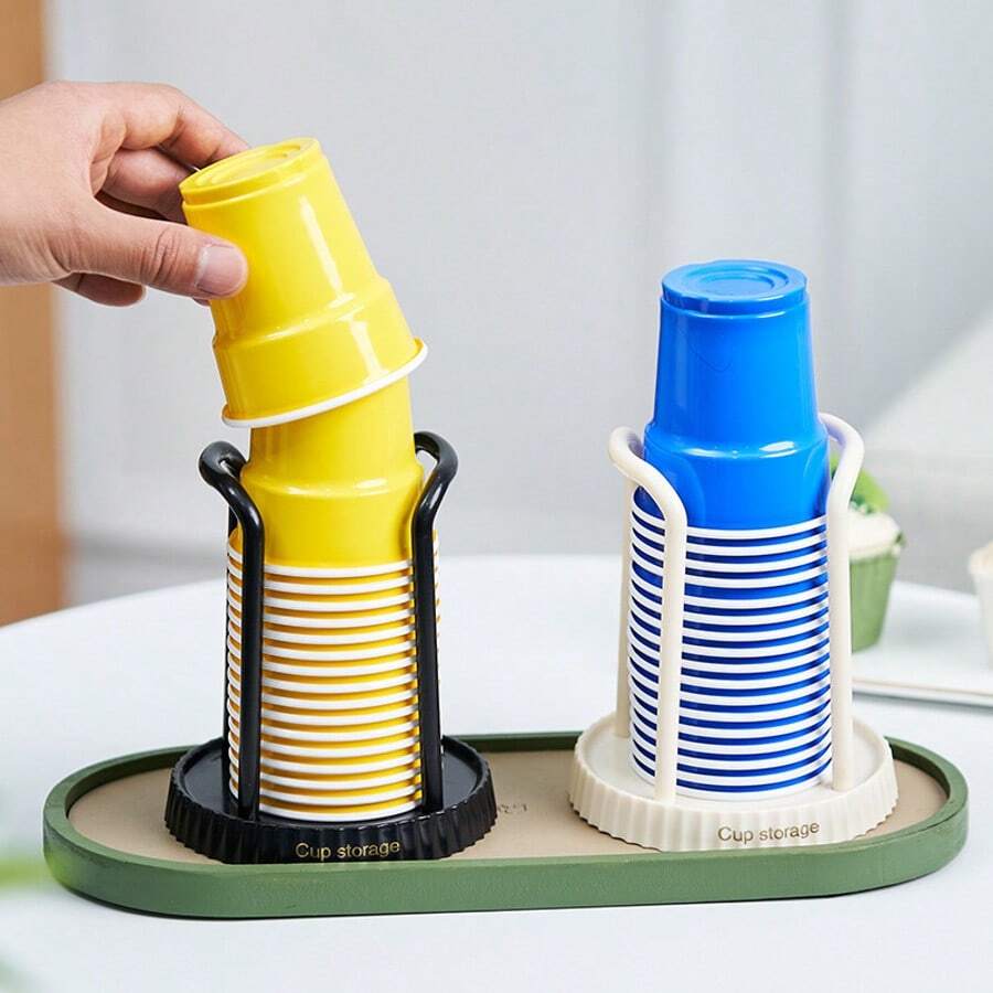2pcs Plastic Disposable Cup Holder - Durable Countertop Paper Cup Dispenser For Home, Office, Spa, Bar, Cafe - Paper Cup Holder - View 1