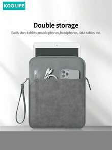 Koolife 1pc 8-13 Inch Tablet Protective Sleeve, Portable Carrying Bag, Electronics Storage Pouch, Shock-Proof Protective Case, Suitable For IPad, Galaxy And More - Dark Grey - View 4