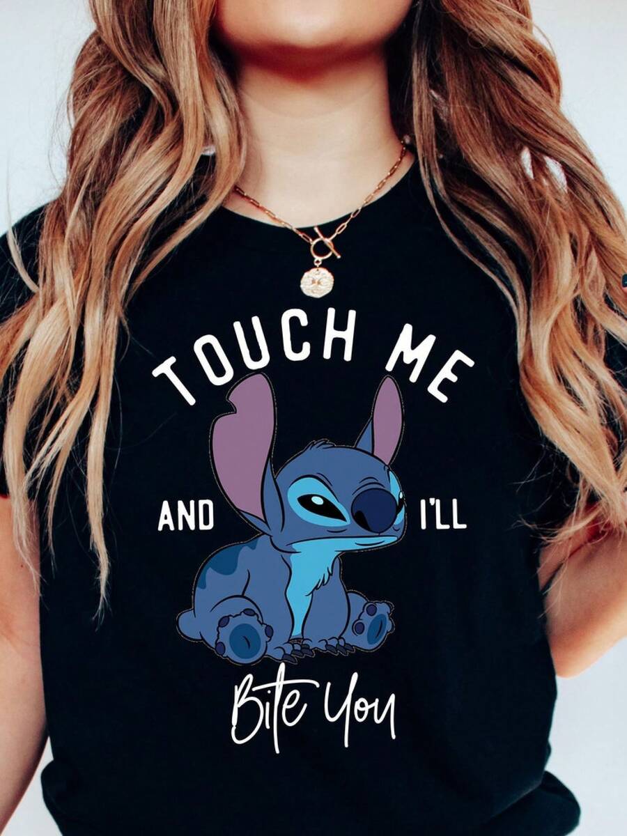 Touch Me And I Will Bite You Shirt, Funny Stitch Shirt, Stitch Shirt, Lilo And Stitch Shirt, Stitch Gift Shirt, Stitch Shirt Graphic T Shirt,Funny T Shirts,Shirts For Girls,Girls Summer Outfit,Girls T Shirt,Girl Clothes,Girls Summer Clothes,Boys Summer Clothes,Boys Gifts,Boys Shirt,Boys Shirt,Summer Tops,Mens Tshirts,Black T Shirt,Shirts For Men,Men's Summer Outfits,Holiday Essential,Spring Clothes Women,Cotton T Shirt Women,Going Out Outfits,Cute Tops,Shirts For Women,Women Tops - Black - View 1