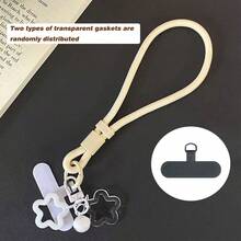 1pc Minimalist Adjustable Short Strap Buckle Lanyard, Phone Lanyard, Water Bottle Holder, Key Chain, Wrist Strap With Pad - Multicolor - View 32