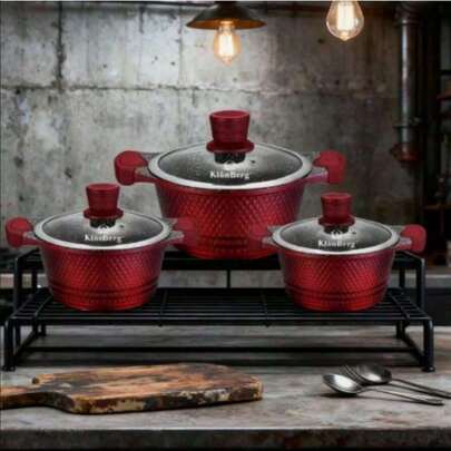 Juego de ollas 2.5L Olla con tapa, 20 * 10 cm 4.5L Olla con tapa, 24 x 12 cm 7.0L Olla con tapa, 28 * 13.5 cm