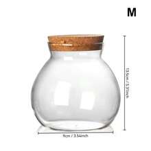 Hộp đựng trà bằng nút bần mềm hình tròn, hũ thủy tinh đựng đồ dùng nhà bếp tối giản, nắp đậy kín khí, thích hợp đựng ngũ cốc và gia vị, hộp đựng đa năng hình tròn dùng cho trà, đồ ăn nhẹ và nhiều thứ khác - dụng cụ sắp xếp nhà bếp dễ vệ sinh. - Trong sáng - Xem 6