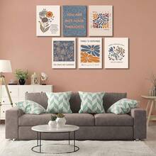 6 Stück Boho-Stil Poster für psychische Gesundheit, motivierende Psychologie Wandkunst, inspirierende Zitate für Therapieraum, ungerahmte Leinwand Wanddekoration, Größe 20 x 25 cm - Wort - Übersicht 2