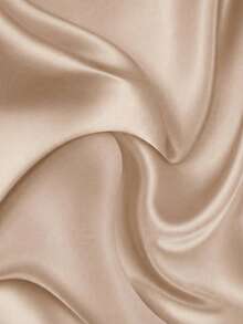 女士优雅圆领缎面短袖衬衫，适合春夏穿着 - 香檳色 - 查看 5