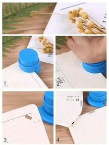 1pc Staple-Free Stapler, Manual Binding Clip, Made Of Quality Plastic, Suitable For Home And Office (Random Color), Essential For Back To School - A - View 3