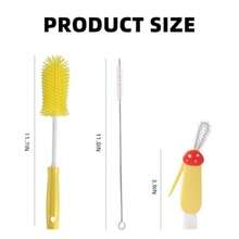 Kit de limpieza reutilizable de vasos compatible con  UpdatedBottle Cleaner con limpiador de cepillo para polvo LStraw y cepillo para polvo de limpieza de tapa de taza para  Cup vasos - amarillo - Ver 2