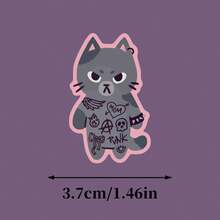 纹身猫贴纸 | 情绪猫贴纸、可爱猫贴纸、乙烯基贴纸、可爱动物贴纸、朋克猫贴纸、愤怒猫贴纸、DTMF相机贴纸，适用于车辆的乙烯基贴花 - 持久耐用，非常适合贴在保险杠、车窗、车门、工具箱等处，也可用于剪贴簿制作。 - 光膜 - 查看 5