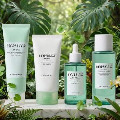 SKIN1004 Madagascar Centella Tea-Trica Facial Routine 4pcs – Anti-Acne, Purifying & Soothing Care