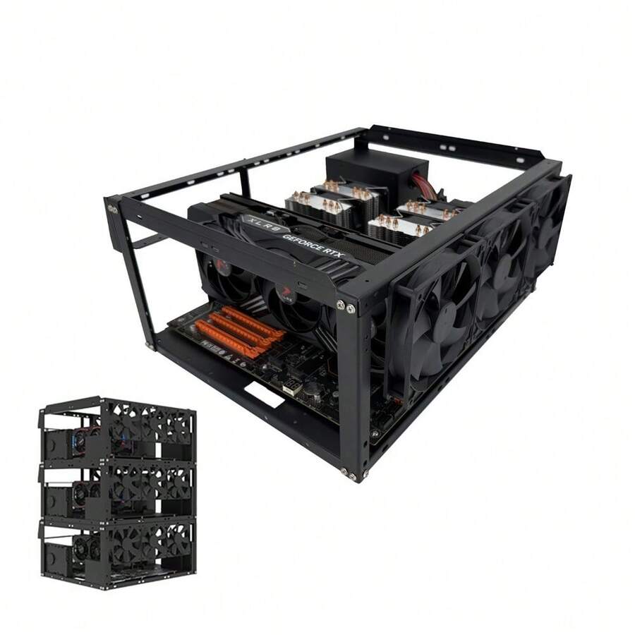 E02 Stackable Open Air Test Bench DIY PC Chassis Fits ATX E-ATX X79 X99 Mobo - View 1