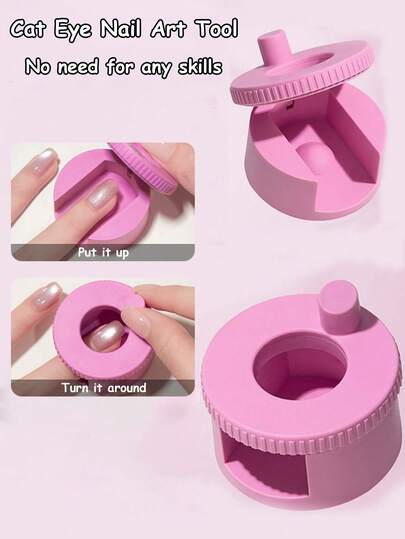 Professional Automatic Cat Eye Nail Magnet Tool, Beginner-Friendly Magnetic Nail Art Auxiliary Device, Easy Wide Cat Eye Effect Nail Decor Tool, DIY Manicure Accessory