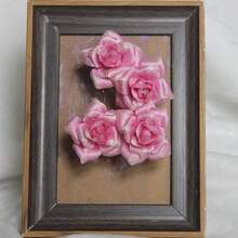 手工制作粉色玫瑰发饰，丝绒材质，中国制造，精美礼品 - 粉色 - 查看 6