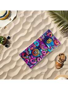 1 Peça Toalha de Praia de Fibra Ultra-Fina, Toalha de Natação Super Absorvente e de Secagem Rápida, Manta de Praia Leve e Macia, Adequada para Praia, Natação, Camping ao Ar Livre, Viagem, Essencial Ideal para Praia, Toalha de Piscina - D - Visão 6
