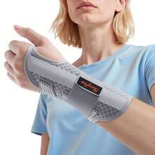 Carpal Tunnel Wrist Brace For Women&Men, [Ultra Breathable & Upgraded Support] Night Wrist Support With Metal Splints Fit Right Hand, Rigid Hand Brace For Tendonitis, Sprain, Arthritis, Pain Relief - 灰色的 - 查看 11