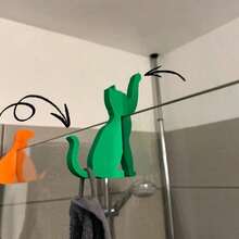 2pcs 8mm Bathroom Shower Hooks, No Drilling Or Adhesive Required, Plastic Hooks - Bathroom Towel Storage, Towel And Clothes Hooks, Glass Door Organizer (Suitable For Glass Partition), Cute Design Auxiliary Hooks - View 2