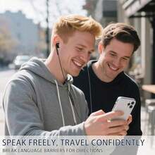 AI Translation Wired Earbuds Real Time - 164 Languages Translator Lightning Headphones & Earphones, Audifonos Traductores Inglés Español Ear Buds Compatible With IPhone 14 13 12 11 Pro Max Plus-2Pack - 黑白 - 查看 5