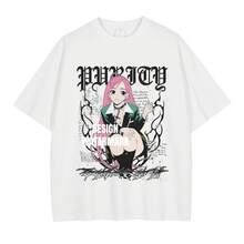 Nueva camiseta popular: Camiseta con estampado vintage deslavado de cruz y vampiro, estilo retro americano, manga corta Chiyomei, corte holgado para el verano. - 1. Angustiado - Ver 7
