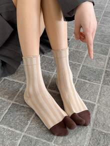 1/2/3 Pairs Women's Striped Comfortable Toe Separator Socks - Multicolor - View 12