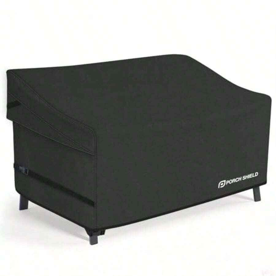 Porch Shield - Funda impermeable para sofá de banco para exteriores 2 plazas 56 pulgadas x 31 pulgadas x 33 pulgadas negro - Negro - Ver 1