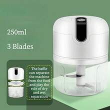 Electric Meat Grinder, Garlic Chopper, Portable, Multifunctional, Massage Machine, Chopper, USB Charging BYJA - Azul - View 8