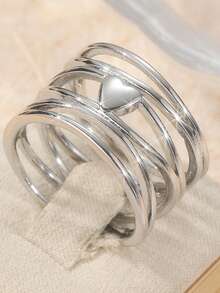 Anillos de amor transformables con empaque de plata de moda, accesorios elegantes creativos para uso diario y de fiesta, regalo de Navidad - Plateado - Ver 13