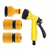 一套花园浇水枪和软管接头套件，包括 1/2 英寸软管接头、四通分流器和软管枪配件 - 黃色 - 查看 13