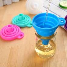 1/2/4pcsSilicone Foldable Mini Funnel, Suitable For Pouring Oil, Wine, And Toiletries In Household Kitchens - View 5