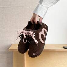 Women's Sneakers New Thick Soled Height-Increasing Women's White Shoes Can Be Paired With Various Pants And Clothes Outdoor Sports Shoes Street Style - 棕色 - 查看 4