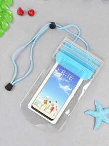 1 pieza Bolsa impermeable para teléfono, diseño triple impermeable, compatible con pantalla táctil, apta para nadar, bañarse, funda impermeable para teléfono - Multicolor - Ver 13