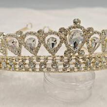 Corona princesa para peinado de fiesta o gala - Dorado - Ver 5