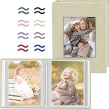 Bộ 2 album ảnh 4x6 inch, album nhỏ bằng vải lanh có ngăn đựng 80 ảnh với 40 túi, quà tặng cho phụ nữ, các bà mẹ, gia đình và em bé. - A - Xem 1