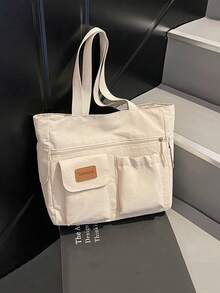 New Fabric Bag With Artistic Style, Lightweight Tote Bag, Large Capacity Commuting Single Shoulder Handbag, Versatile Casual Bag - Multicolor - View 12