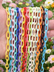 1/6/12/24pcs Multi-Color Fashionable Acrylic Chain Accessories, Suitable For DIY Necklace, Bracelet, Eyeglasses, Mask Chain, Bag Pendant - Multicolor - View 3