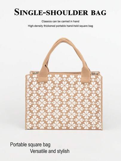 1个多色条纹简约时尚轻便可折叠敞口手提包，适合外出、通勤、摄影，四季皆宜。