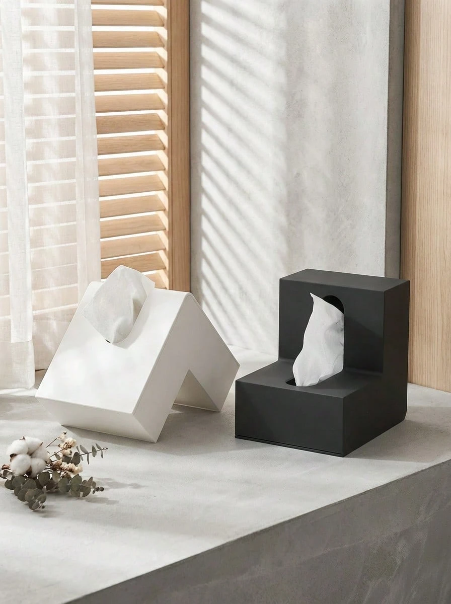Haus Hana 1 件 ABS 塑料 L 型纸巾盒架，创意多功能面巾纸分配器，适用于客厅、办公室、浴室、厨房、宿舍、咖啡厅、面包店