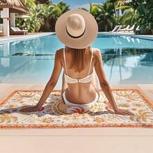 1pc Extra Large Quick Dry Beach Towel - Super Absorbent, Sand-Free, Suitable For Pool, Swimming, Bathing, Travel And Camping - Tropical Rainforest Pattern - A - View 9