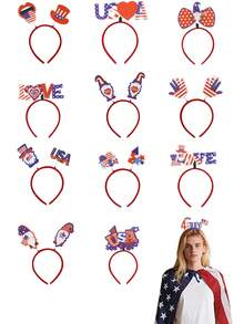8pcs/Set American Independence Day Patriotic Headbands, USA Flag Headbands, Suitable For Independence Day, Memorial Day, Veterans Day Theme Party Decorations And Gifts (Random) - Multicolor - View 1