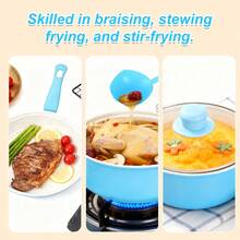 13-Piece Sky Blue Non-Stick Cookware Set With Utensils, Kitchen Pots And Pans Set With Glass Lids, Easy To Clean Uniform Heat Conduction Cookware For Home & Apartment - 查看 6