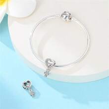 Mặt dây chuyền hình thánh giá, cánh thiên thần và trái tim bằng bạc Sterling 925, trang sức Cơ đốc giáo khắc chữ truyền cảm hứng, phù hợp với vòng tay kiểu Châu Âu tự làm cho phụ nữ. - Nhiều màu - Xem 10