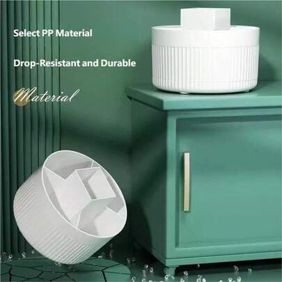 Giá đựng bút để bàn xoay 360 độ - Giá đựng bút tối giản hiện đại, gắn tường, bề mặt bóng, hộp đựng văn phòng phẩm bằng nhựa nhẹ, di động, thích hợp cho văn phòng, trường học, đựng cọ trang điểm.