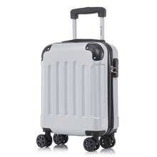 YONSLY Hard Shell Suitcase 16/20/24/28 Inches With 4 360° Wheels Sturdy Double Zipper Combination Lock Mesh Pocket Soft Rubber Handle Travel Suitcase - 銀色 - 查看 10